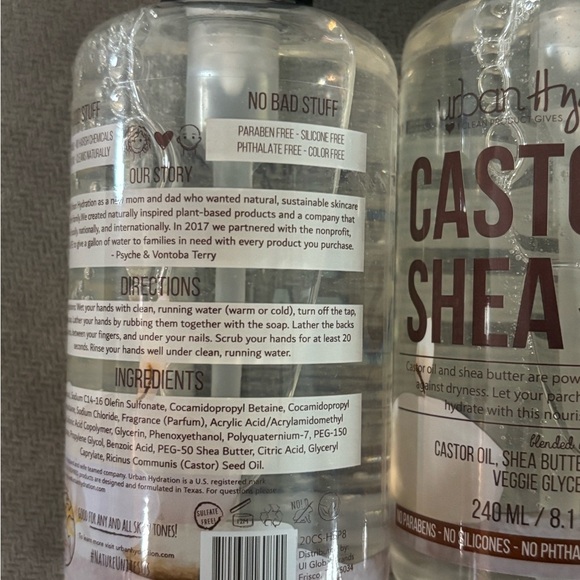 Urban Hydration Castor & Shea Hand Wash Set of 3 - Picture 5 of 5